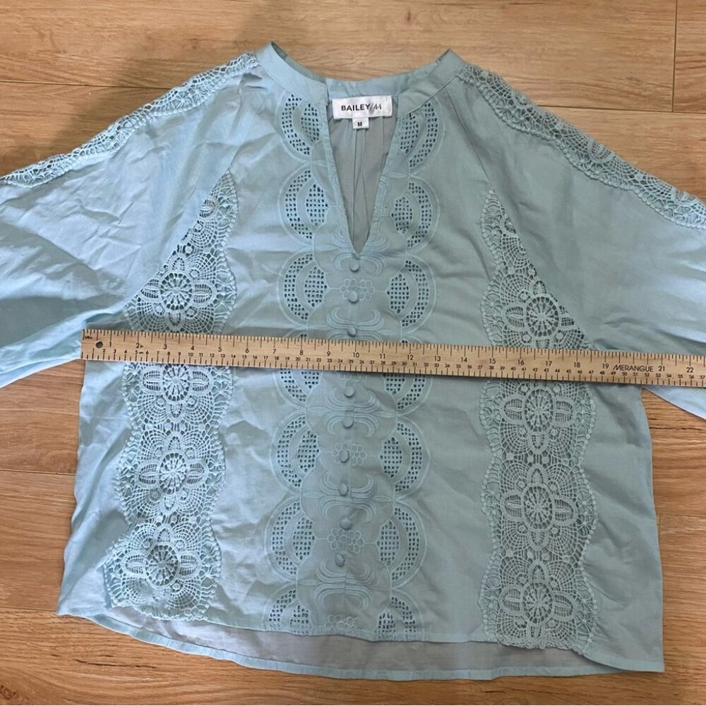 Bailey 44 Light Blue Lace Detail Women's Top - Picture 11 of 12